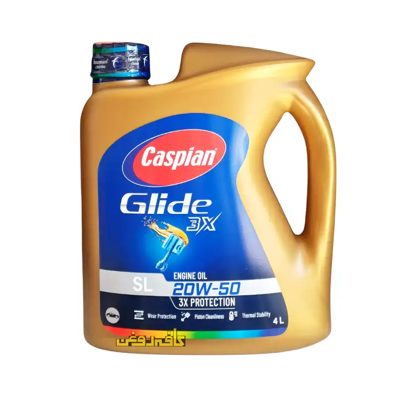 روغن موتور خودرو بنزینی کاسپین مدل SL 20W-50 حجم 4 لیتر