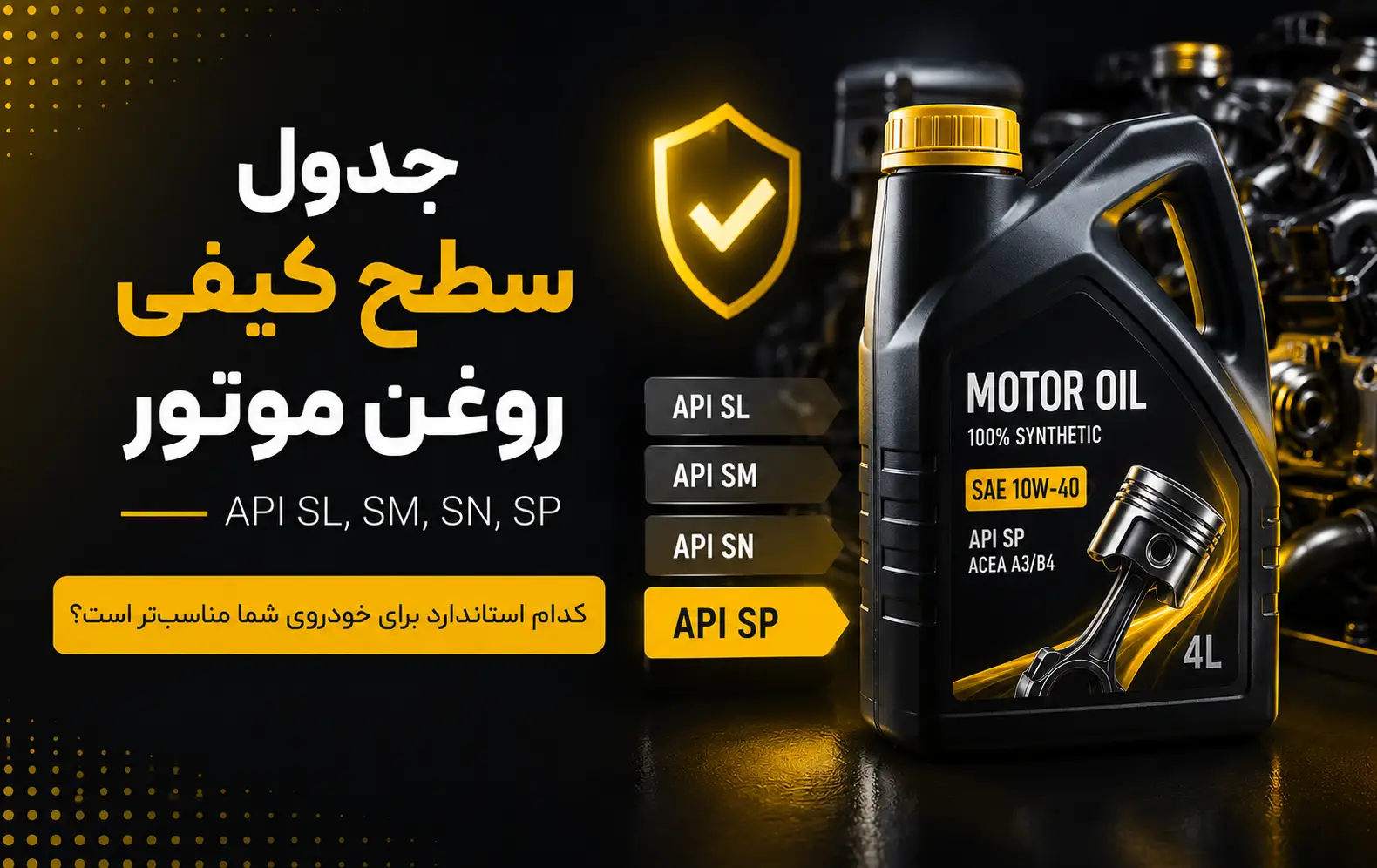 جدول سطح کیفی روغن موتور (API)