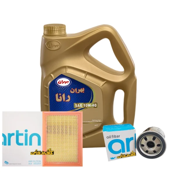 بسته اقتصادی بهران رانا 10w40 SN به همراه فیلتر روغن و فیلتر مناسب هوا پراید یورو 4 - Image 1